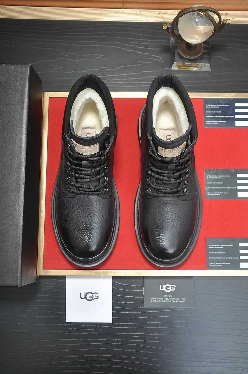 Men's shoes 💰640💶 [UGG] (full wool lining) top-end high-quality fur-in-one warm snow boots from Australia's warm luxury brand men's shoes, UGG-5877 official website synchronized, made of imported cowhide, carefully sewn...Imported rubber foam outsole (comfortable, soft, wear-resistant) The quality is really great...Exquisite workmanship, you can't put it down at first sight, available in sizes 39-44